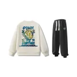 Комплект одежды (Хаки худи + черные штаны)