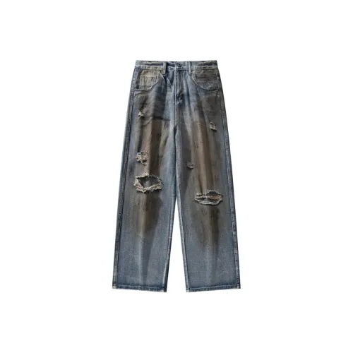 WOMA Винтажные синие унисекс джинсы