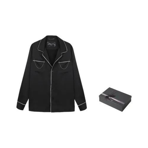 ONOFFON Однотонная рубашка весна лето осень зима унисекс набор в подарочной коробке черный