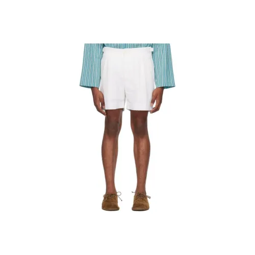 Bode White Men's Casual Shorts Bode Белые Мужские Повседневные Шорты