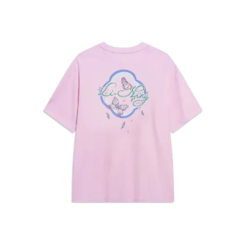 LINING Sports trend series Розово-вишневый Женские футболки