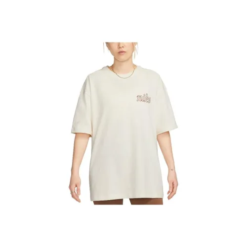 nike Sportswear Т-рубашка с рукавом-капюшоном женская цвет экрю