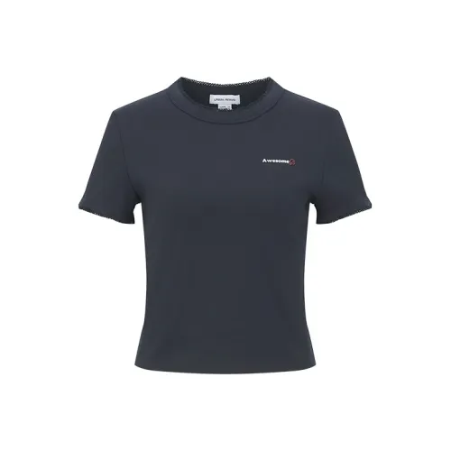 URBAN REVIVO T-рубашка Женская Темно-синяя