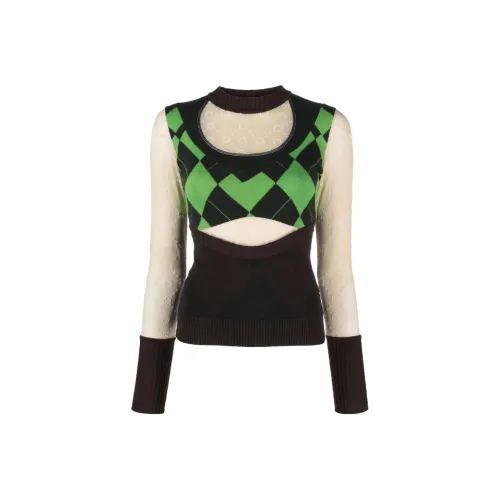 Marine Serre Шоколад Женские Свитеры