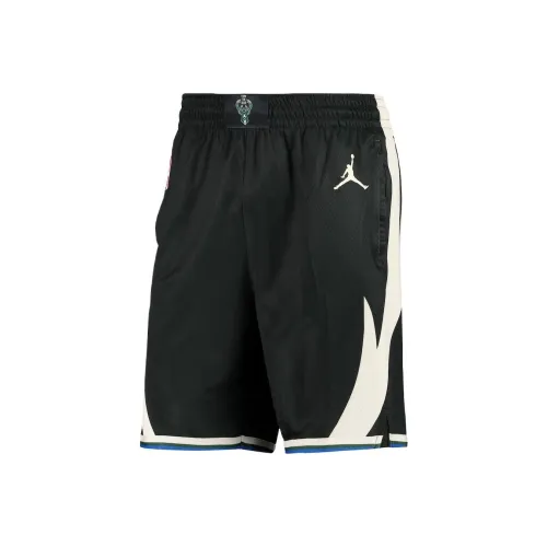 NBA x Jordan Milwaukee Bucks Баскетбольные шорты Мужской Черный