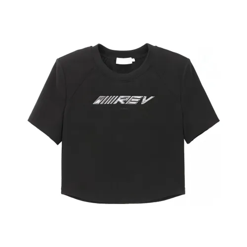 RE'VAN Т-рубашка с оборванным плечом женская черная