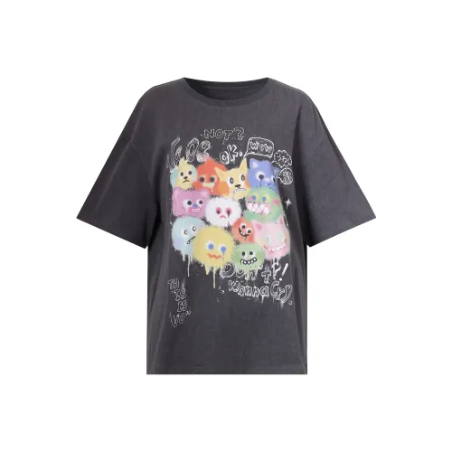 Valeria Obbaco SS23 Рукав с оборванным плечом T-рубашка Унисекс Серый