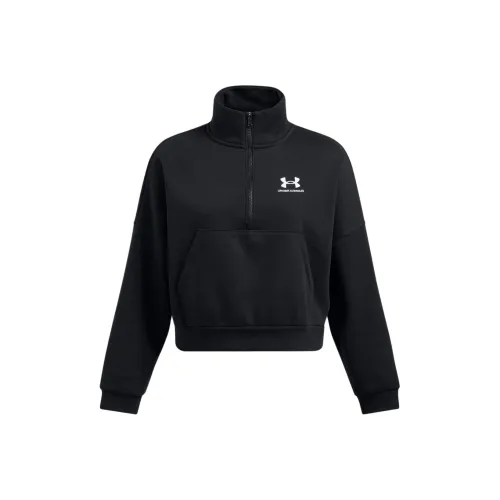 Under Armour Icon Fleece OVERSIZED ½ Zip Свитшот Женский Черный