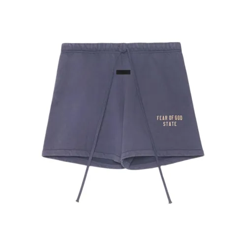 Fear Of God Essentials Морской Тяжелый Флис Футбол Свитшот Шорты Повседневные Мужские Темно-морской Синий Морской