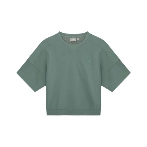 New Balance совместная брендированная футболка с рукавом-танк женская армейский зеленый