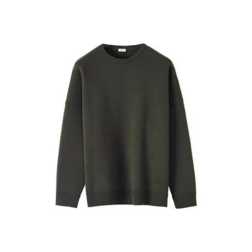 LOEWE FW21 Свободный крой Свитер Женский Темно-зеленый