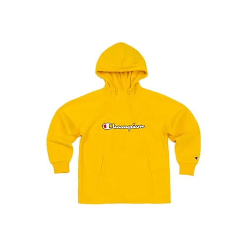 Champion С капюшоном Свободный крой Стандартный Свитшот Женский Желтый