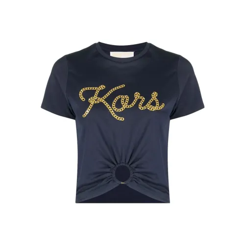 MICHAEL KORS MMK SS23 Стандартная T-рубашка Женская Морской синий