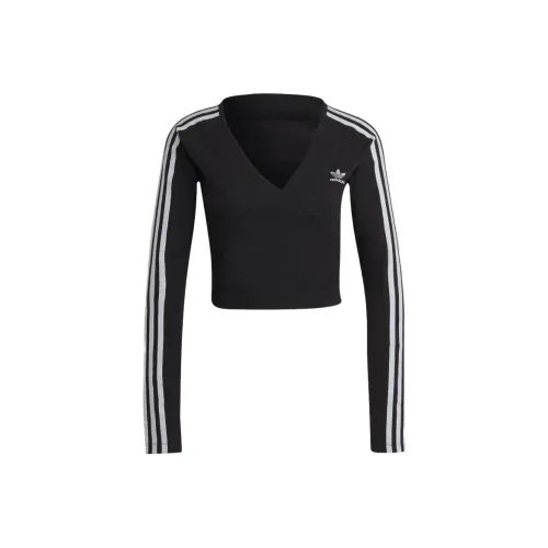 Adidas Originals Classic Collection Рукав реглан T-рубашка Женская Черная