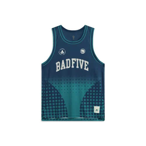 LINING Badfive Баскетбольная Джерси Мужская Темно-синий Стрекозиный Зеленый С принтом по всей поверхности