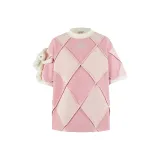 Розово-белый лоскутный узор