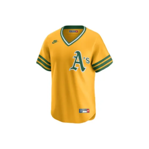 Nike x MLB Oakland Athletics Cooperstown Футбол Джерси Мужской Золотой