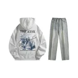 Комплект одежды (Премиум серый топ + Желтые грязные штаны)