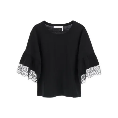 See By Chloe Стандартная футболка женская черная