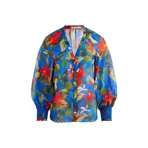 ALICE+OLIVIA SS24 Рубашка Женская Синяя