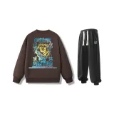 Комплект одежды (Свитшот кофейного цвета + Черные штаны)