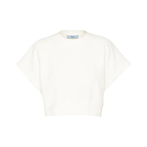 PRADA SS24 Реглан рукав T-рубашка Женская Белая