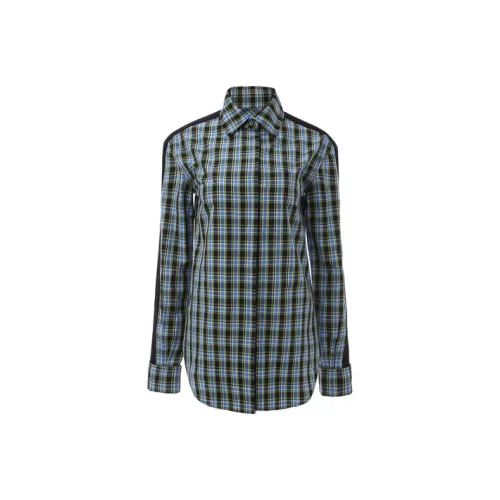 Burberry Рубашка Женская Синяя Зеленая Клетка