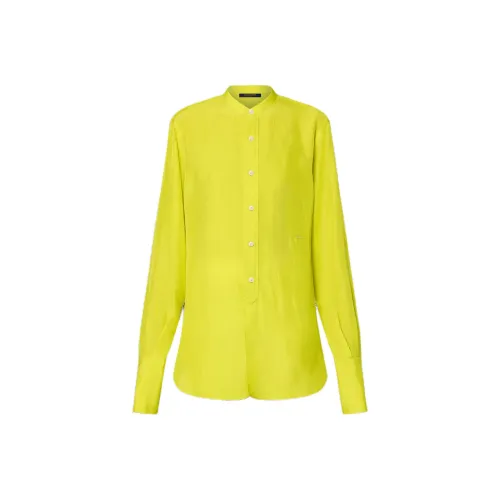 LOUIS VUITTON FLIGHT MODE Chartreuse Шелковая Рубашка Женская Желтая