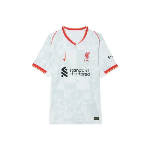 Nike LiverpoolFC Dri Fit ADV Ретро Футбольные Джерси Мужской Белый Pure Платина Черный Глобальный Красный