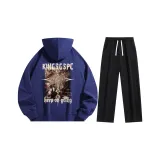 Комплект (Темно-синий свитшот + черные штаны)