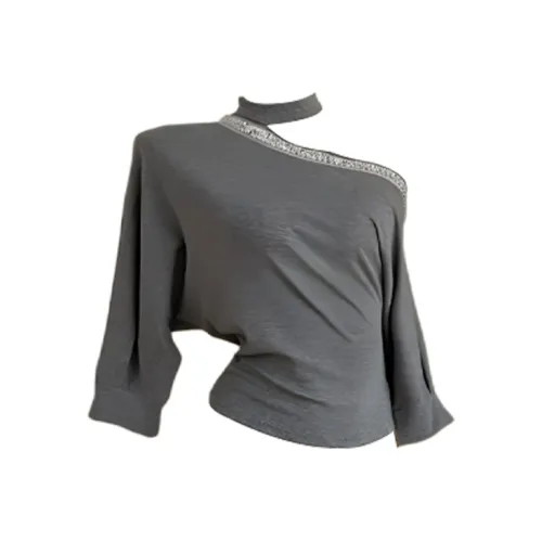 VKXOW Стандартная T-рубашка Женская Серого цвета