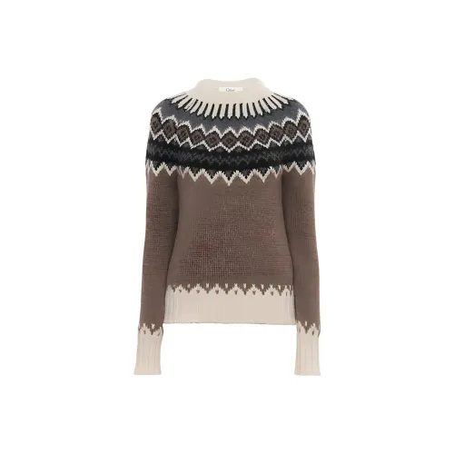 Chloe SS25 Свитер Женский Коричневый Бежевый