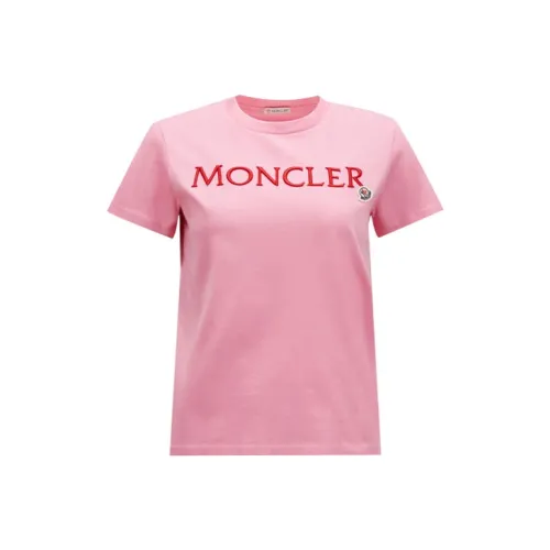 Moncler SS23 Стандартная T-рубашка Женская Розовая