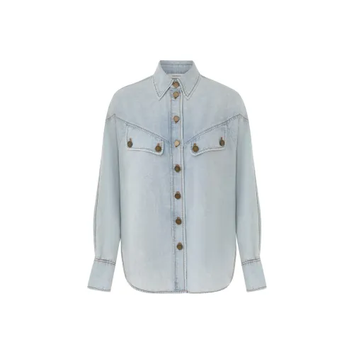 Zimmermann SS24 Рубашка Женская Blue Smoke
