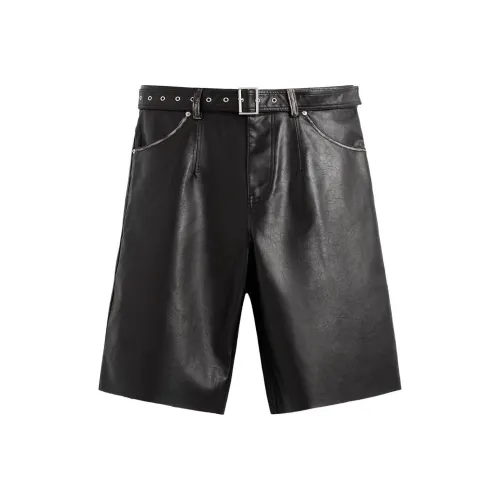 ZARA Черные/Коричневые Мужские Повседневные Шорты