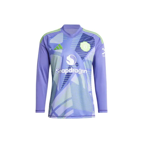 Adidas Manchester United Manchester United Манчестер Юнайтед 24 25 Голкипер Футбол Джерси Мужской Фиолетовый