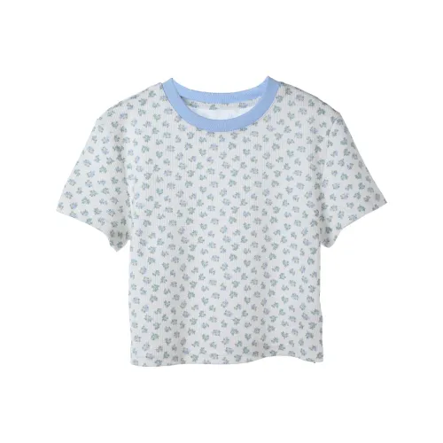 Y.Y.V T-рубашка Женская Синие Цветок