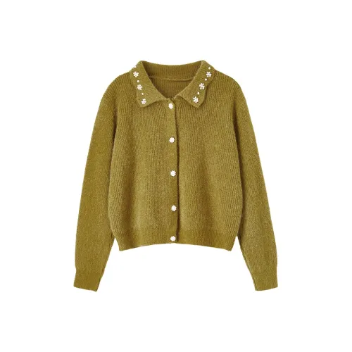 FANQIN Свитер Женский Оливково-зеленый