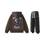 Комплект одежды (Свитшот кофейного цвета + Черные штаны)