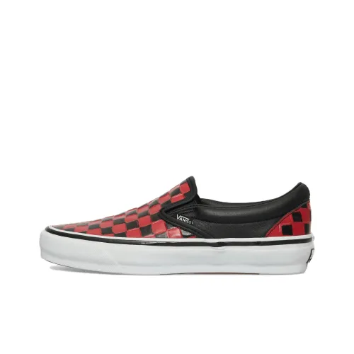 Vans CLASSIC Slip-On Low Top Скейтборд Кроссовки Унисекс Красный Черный