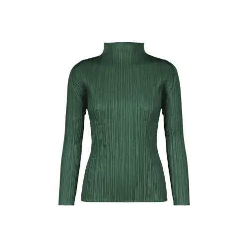 PLEATS PLEASE ISSEY MIYAKE Рубашка Женская Темно-зеленая