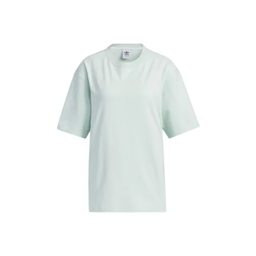 Adidas Originals Т-рубашка с рукавом-трубой женская символический зеленый