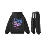 Комплект одежды (Черный свитшот + Черные штаны)