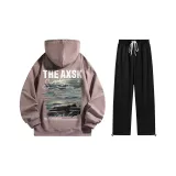 Комплект одежды (Топ Лотосовый корень Пудра + Черные штаны)