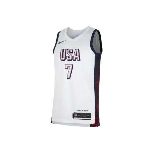 Nike USA Basketball Olympic Team Series SS24 Dri Fit Баскетбольная Джерси Мужская Белая