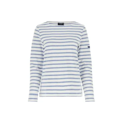 SAINT JAMES Синие с Белым Lettering Женские Футболки