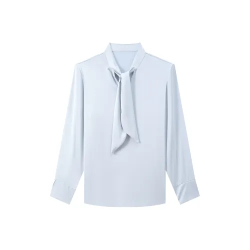 Romon Рубашка Женская Светло-Серый Синий