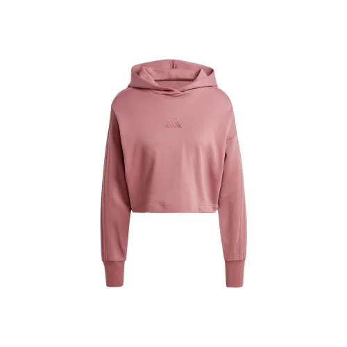 Adidas Все SznSportswear French Terry 3 Stripes Толстовка Свитшот Женские Темно-красный