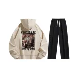 Комплект одежды (Хаки свитшот + черные штаны)