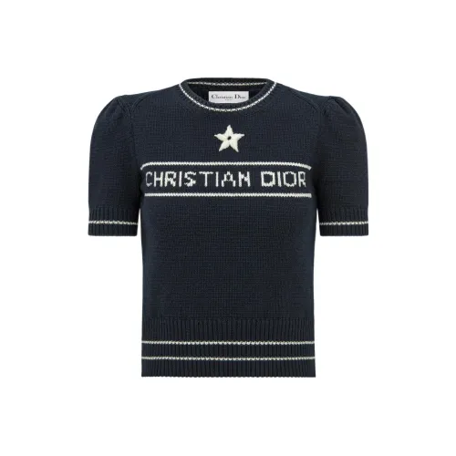 DIOR Quarterly New Products Синий Женские Кашемировые Свитера